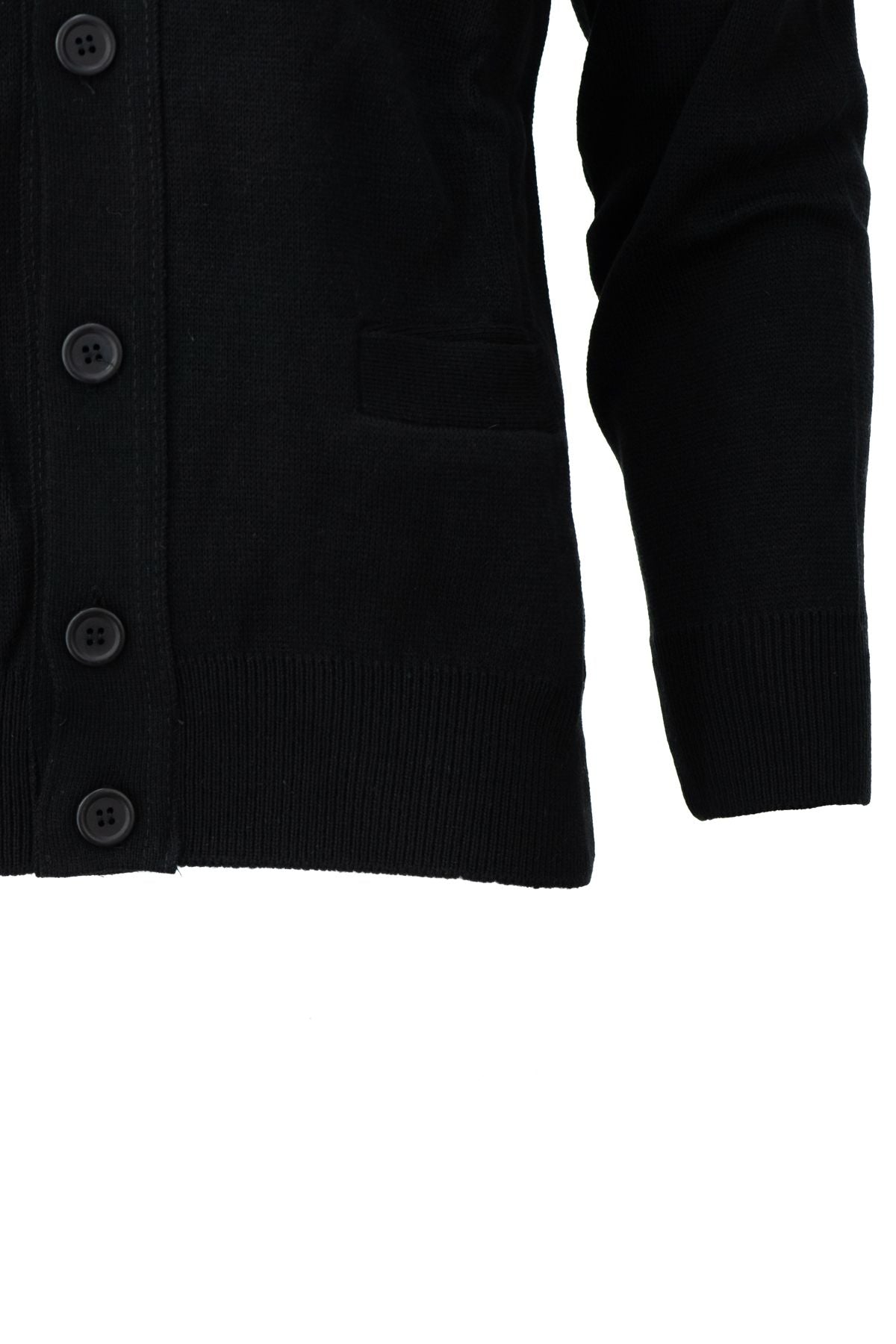 Erkek Kışlık Kalın Pamuklu Örme Triko Hırka Klasik Motifli Düğmeli Çift Cepli Rahat Kesim